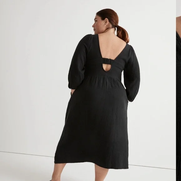 Madewell Lightspun V-neck Midi Dress - Picture 2 of 11
